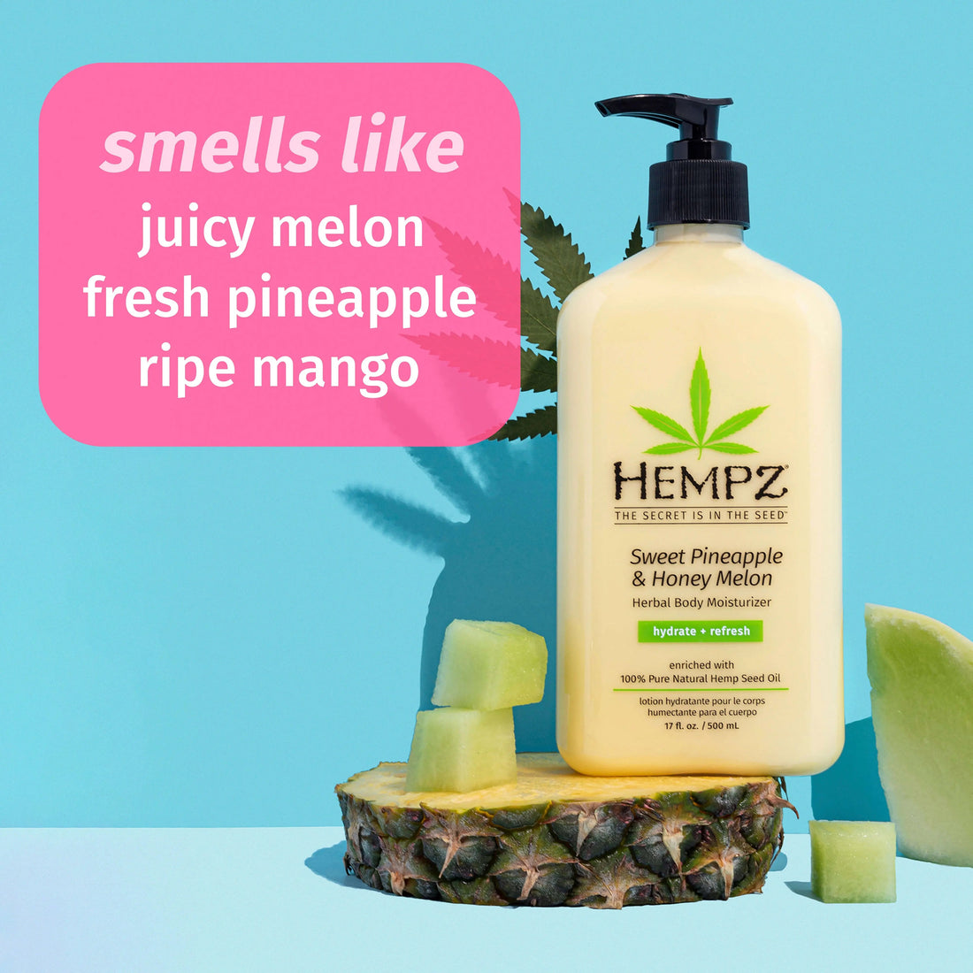 Hempz Sweet Pineapple &amp; Honey Melon Herbal Body Moisturiser 500ml